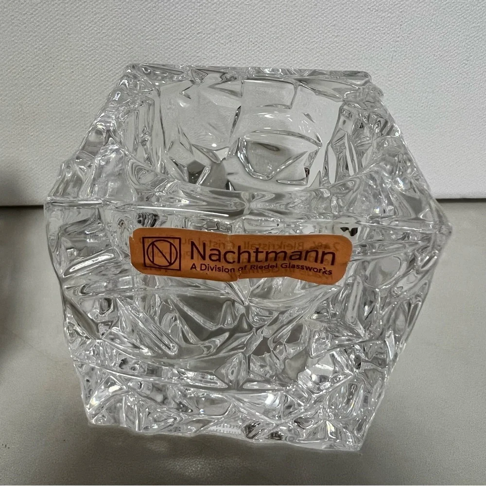 Nachtmann Crystal Candle Holders by Riedel Glassworks 3 inches